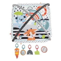 Fisher-Price Alfombra Gimnasio 3 En 1, Estampado Animalitos Divertidos, Manta Para Bebe Recien Nacido Con Accesorios * Preescolar