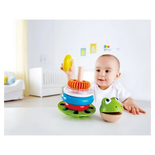 Hape Aros Apilables Sr. Rana Juguete De Madera * Preescolar