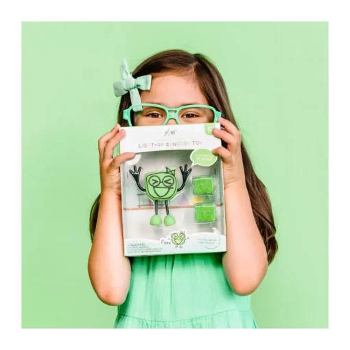 Glo Pals Juguete Sensorial 1 Personaje + 2 Cubos De Luz Verdes Joykids* Preescolar