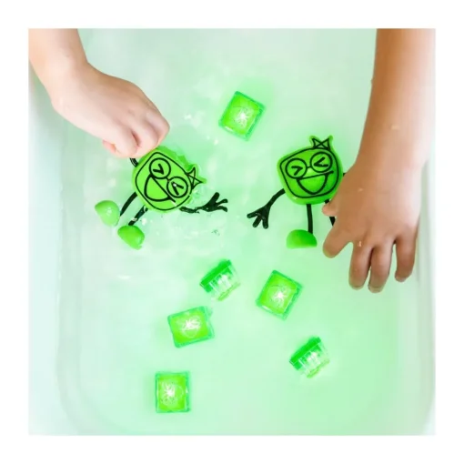 Glo Pals Juguete Sensorial 1 Personaje + 2 Cubos De Luz Verdes Joykids* Preescolar