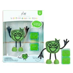 Glo Pals Juguete Sensorial 1 Personaje + 2 Cubos De Luz Verdes Joykids* Preescolar