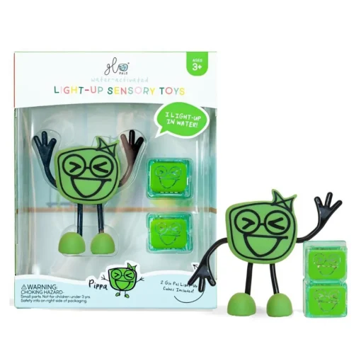 Glo Pals Juguete Sensorial 1 Personaje + 2 Cubos De Luz Verdes Joykids* Preescolar