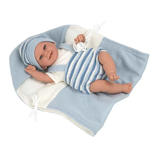 Muñecas Arias Muneca Con Peso Elegance 35 Cm Babyto Azul Con Manta* Munecas Y Peluches