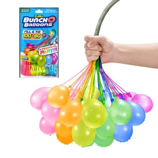 BUNCHOBALLOONS Pack Neon 100 Buncho Balloons Carga Rapida Auto-Sellante En 60 Segundos* Juguetes Al Aire Libre