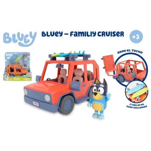 Bluey Vehiculo De Juguete Family Cruiser Con Figura De Bandit El Padre De * Preescolar